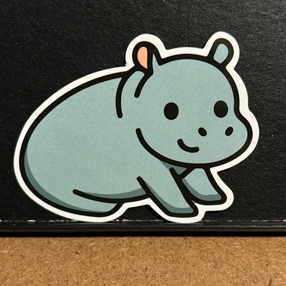 CARTOON HIPPO STICKER - Picture 1 of 1